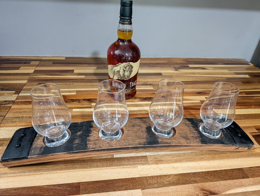 Authentic Whiskey Barrel Flight Board