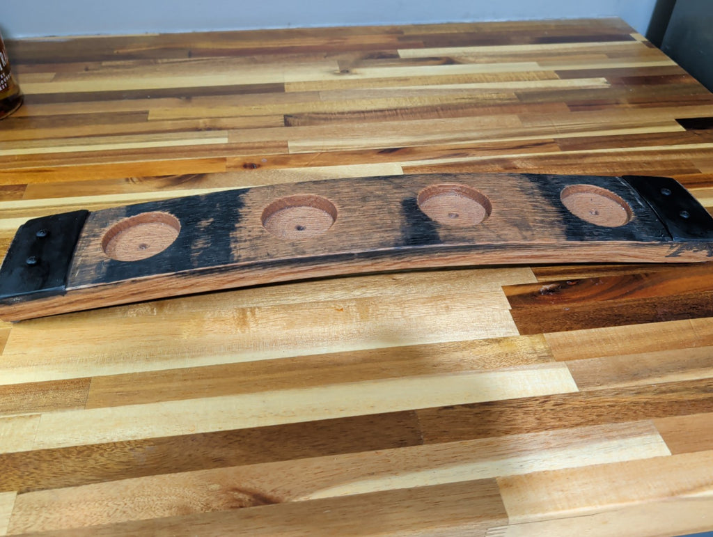 Authentic Whiskey Barrel Flight Board